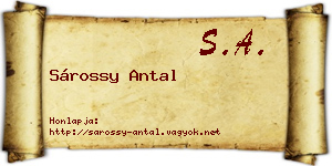 Sárossy Antal névjegykártya
