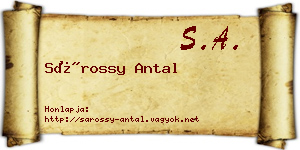 Sárossy Antal névjegykártya
